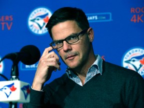 Toronto Blue Jays GM Ross Atkins at his year-end press conference in Toronto on Oct. 24, 2016. (Craig Robertson/Toronto Sun/Postmedia Network)