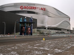The Katz Group has submitted a re-zoning application to the City of Edmonton to keep operating the land north of Rogers Place as a parking lot for three years. Photo by Larry Wong/Postmedia