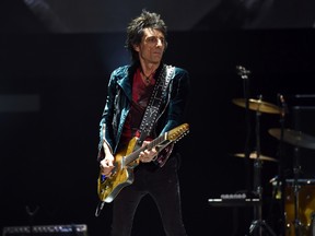 Musician Ronnie Wood of The Rolling Stones performs during Desert Trip at the Empire Polo Field on October 14, 2016 in Indio, California. (Photo by Kevin Winter/Getty Images)