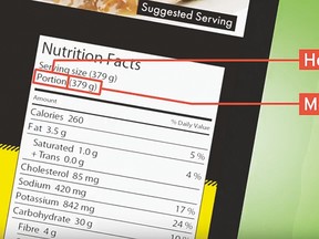 A screenshot taken from the healthy eating video shows how to read nutrition labels. Graphic supplied.