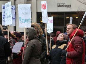 Protests were held in front of the University of Ottawa's Morisset Library in Ottawa Wednesday Nov 30, 2016. The rally was held to protest library cuts. TONY CALDWELL / POSTMEDIA NETWORK