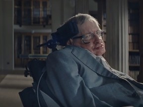 Stephen Hawking is pictured in a screengrab of a public-service announcement for non-profit Swedish health organization GEN-PEP. (GEN-PEP/YouTube)