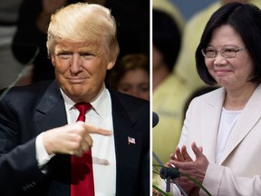 U.S. President-elect Donald Trump (left) and Taiwanese President Tsai Ing-wen. (Ty Wright/Ashley Pon/Getty Images)