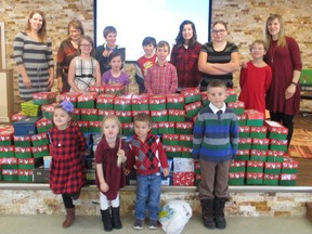 The Bethel Baptist Church family packed shoeboxes full of Christmas presents for the less fortunate.