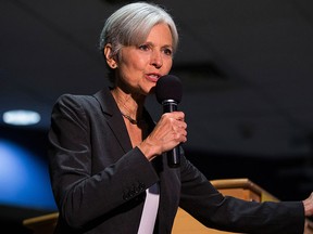 In this Sept. 21, 2016 file photo. Green Party presidential candidate Jill Stein delivers remarks at Wilkes University in Wilkes-Barre, Pa.  (Christopher Dolan/The Citizens' Voice via AP, File)