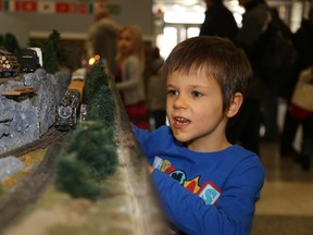 Jason Miller/The Intelligencer
Owen Quilty looks in on one of the model train exhibits during the Quinte Model Train Show.