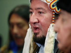Grand Chief Derek Nepinak was one of the most vocal chiefs att the anti-oil event in Manitoba. (THE CANADIAN PRESS/John Woods)