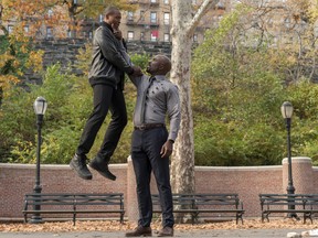 Mike Colter (R) and Jaiden Kaine in a scene from Season 1 of  "Luke Cage." (Myles Aronowitz/Netflix/HO)