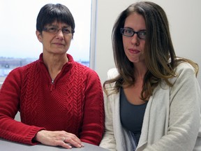 Sue Charlesworth, left, and Jodie-Lee Primeau, review counsel at Queen's University Legal Aid. (Steph Crosier/The Whig-Standard)