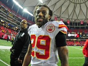 Eric Berry #29 of the Kansas City Chiefs celebrates after the game against the Atlanta Falcons at the Georgia Dome on December 4, 2016 in Atlanta, Georgia. (Photo by Scott Cunningham/Getty Images)