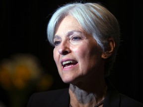 In this Oct. 6, 2016 file photo, Green party presidential candidate Jill Stein meets her supporters during a campaign stop at Humanist Hall in Oakland, Calif. Green Party-backed voters dropped a court case Saturday night, Dec. 3, 2016, that had sought to force a statewide recount of Pennsylvania's Nov. 8 presidential election, won by Republican Donald Trump, in what Green Party presidential candidate Stein had framed as an effort to explore whether voting machines and systems had been hacked and the election result manipulated. (AP Photo/D. Ross Cameron)