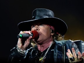 Axl Rose, Slash, and the rest of Guns 'n Roses will play Winnipeg on Aug. 24. (AFP FILE PHOTO/CRISTINA QUICLER)