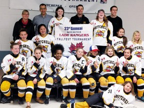 The Mitchell B&S Construction Bantam girls swept all five games they played to win gold at the Kitchener Fallfest Tournament Nov. 25-27. SUBMITTED