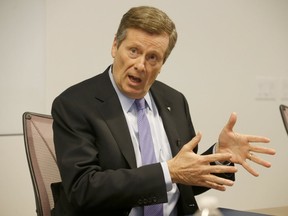 Mayor John Tory is pictured at a meeting with members of the Toronto Sun's editorial board on Monday, Dec. 5, 2016. (MICHEAL PEAKE/Toronto Sun)