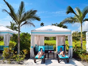 Cruise passengers who splurge for a pool cabana at Harvest Caye can revel in the private island life, at least for one day. STEVE MACNAULL PHOTO