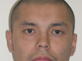 RCMP are looking for Kenneth Robert Sanderson, 35, of Grand Rapids, Man., in connection with a drug trafficking investigation. (RCMP HANDOUT)