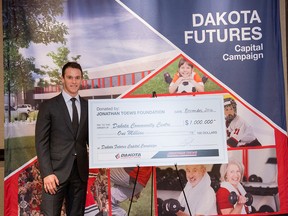 Chicago Blackhawk captain Jonathan Toews, a Winnipegger, is giving $1 million through his foundation to Dakota Community Centre. (SUPPLIED PHOTO)