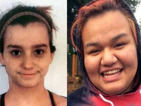 Gillian Taylor-Hayes, 15, and Marci Muckle, 14, were last seen north of Odessa, Ont. on Monday December 5, 2016. Supplied by Napanee OPP