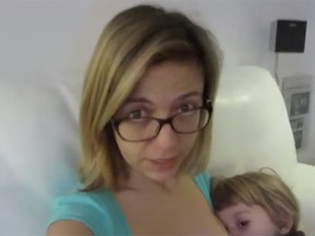 Ana Garcia has been posting videos of her breastfeeding her son to her YouTube channel. (YouTube screengrab)