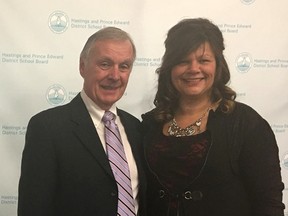 HPEDSB Photo
Dave Patterson and Lucille Kyle were elected vice-chairman and chairwoman, respectively, of the Prince Edward District School Board of Trustees at the board's annual general meeting on Monday.
