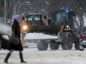 The clean-up from this week's winter storm has begun in earnest in Winnipeg. (CHRIS PROCAYLO/WINNIPEG SUN)