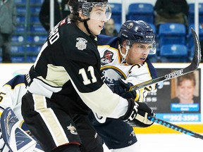 Jordan Chard picked up four assists for the Trenton Golden Hawks in an 8-1 romp over Milton Wednesday night at Community Gardens. (OJHL Images)