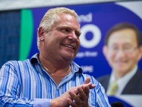 Doug Ford at the campaign headquarters for Raymond Cho in Toronto, Ont. on Thursday September 1, 2016. Ernest Doroszuk/Postmedia Network