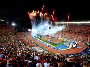 Commonwealth Games Canada points to a strategy that would make use of existing facilities like Commonwealth Stadium, shown here at the opening ceremonies of the 2001 World Championships in Athletics, as one factor making a bid by Edmonton attractive. (File)