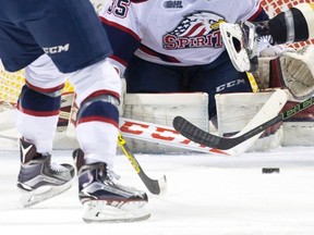 Evan Cormier stopped 27 shots for his second shutout of the season as the Saginaw Spirit blanked the Sarnia Sting 3-0 Thursday night in Saginaw. The Sting return home to host the London Knights Saturday night in their ugly Christmas sweater game. Sarnia Observer/Postmedia Network