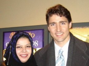 PC candidate Urz Heer poses with Justin Trudeau in this undated handout photo. Handout/Postmedia Network