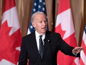 U.S. Vice-President Joe Biden speaks during a state dinner on Thursday, Dec. 8, 2016 in Ottawa. (THE CANADIAN PRESS/Justin Tang)