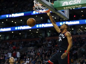 Norman Powell stepped up for the Raptors in Boston on Friday. AP