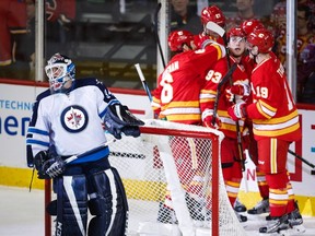 The Jets imploded in the second period against the Flames. (CANADIAN PRESS)