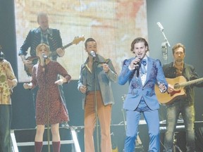 Former Londoner David Michael Moote takes on the Hank Snow role (in blue suit) in Oh Canada What A Feeling!, a 2015 show celebrating Canadian music and billed as "the concert that never was." A new version of the show called Rock The Nation, with cast details TBC, plays the RBC Theatre at Budweiser Gardens in 2017. (Special to Postmedia News)
