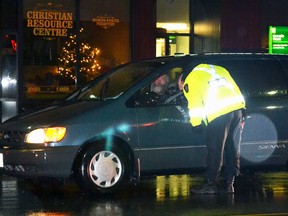 The West Perth OPP kicked off this year's Festive RIDE (Reduce Impaired Driving Everywhere) program at the intersection of St. George Street and Ontario Road in Mitchell Nov. 25, shortly after 10 p.m. GALEN SIMMONS MITCHELL ADVOCATE