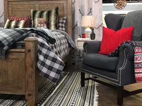To give the space a Scottish feel, Colin and Justin added tartan bedding, featuring charcoal and light grey plaid with hints of red.
