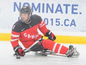 Tyler McGregor and Team Canada earned silver at the 2016 World Sledge Hockey Challenge in Charlottetown, P.E.I. The 22-year-old Forest native is in his fifth year with the national team. (Handout/Sarnia Observer/Postmedia Network)