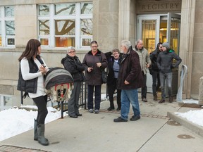 Family members of Allana Haist, including her parents Allan and Geraldine, at right, were at the Welland courthouse Monday December 12, 2016. Haist was a subject in a recent Amber Alert.  (Bob Tymczyszyn/St. Catharines Standard/Postmedia Network)