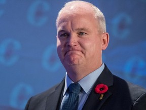 Conservative leadership candidate Erin O'Toole speaks during the Conservative leadership debate in Saskatoon on Nov. 9, 2016. (THE CANADIAN PRESS/Liam Richards)