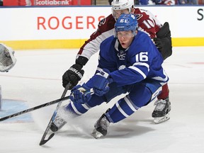 Mitch Marner of the Toronto Maple Leafs skates against the Colorado Avalanche during an NHL game at the Air Canada Centre on December 11, 2016 in Toronto. The Avalanche defeated the Maple Leafs 3-1. (Claus Andersen/Getty Images)
