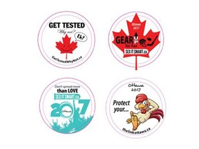 Suggested designs for condom wrappers from Ottawa Public Health