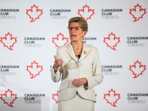 Premier Kathleen Wynne speaks during a morning event at the Canadian Club Toronto at the Fairmont Royal York Hotel on Dec. 13, 2016. (Ernest Doroszuk/Toronto Sun)