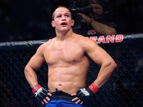 Junior dos Santos stands in the arena before the start of the third round during his UFC 155 heavyweight championship match against Cain Velasquez in Las Vegas on Dec, 29, 2012. Dos Santos will face Stefan (Skyscraper) Struve in the main event of a Halifax UFC card on Feb. 19. (David Becker/AP Photo/Files)