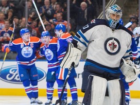 Winnipeg Jets goalie Connor Hellebuyck needs to be better for the Jets to have any hope of making the playoffs. (THE CANADIAN PRESS/Amber Bracken)