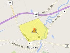 Nearly 1,000 Napanee residents are currently without power. Hydro One estimates power to be restored by 5:45 p.m. Thursday. Hydro One Storm Centre Map