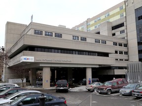 A view of the main entrance of Kingston General Hospital on Thursday.  Hotel Dieu and Kingston General Hospital will be amalgamating and the board of directors are looking for a new name for the umbrella organization. (Ian MacAlpine /The Whig-Standard)