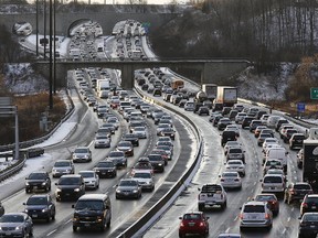 The morning rush hour on the Don Valley Parkway (MICHAEL PEAKE, Toronto Sun)