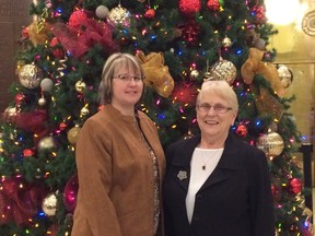 Corine Verbeek, left, poses for a picture with Helen Andrews, both of whom were inducted into the 4-H Hall of Fame this November. - Photo submitted