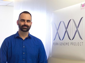 Western University postdoctoral fellow Taylor Kohut has turned to crowd funding to support his research into the nuances of pornography, called the Porn Genome Project. Kohut is pictured in the Social Sciences Building at Western in London, Ont. on Wednesday December 14, 2016. Craig Glover/The London Free Press/Postmedia Network