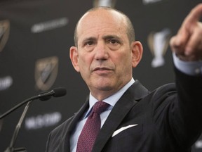 MLS Commissioner Don Garber holds a state of the league news conference, in Toronto on Friday December 9, 2016, ahead of tomorrow's MLS Cup Final between Toronto FC and Seattle Sounders. (THE CANADIAN PRESS/Chris Young)